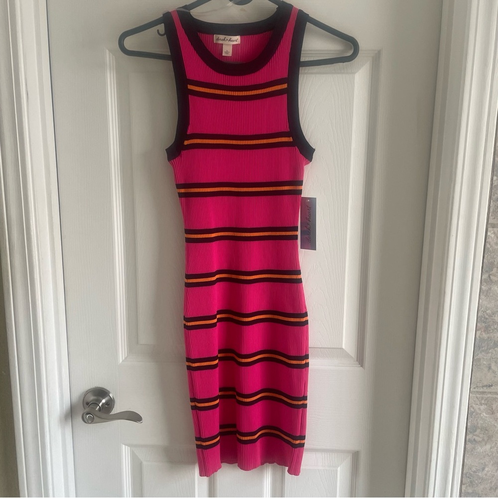 Derek Heart Superdry-inspired Knit Tank Pink Striped Dress
